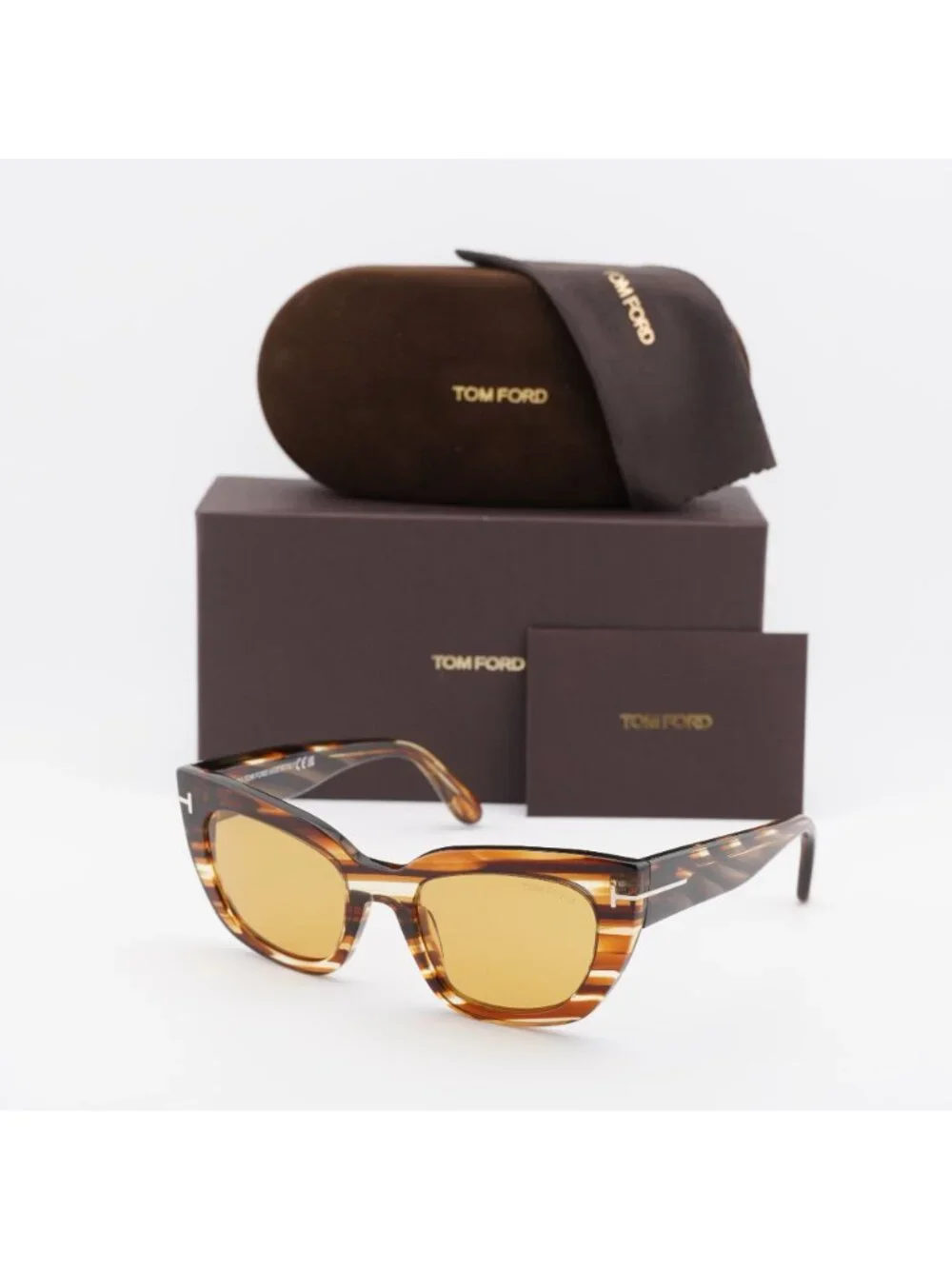 Tom Ford Athena FT1190 53E Cat Eye Sunglasses - Havana / Brown